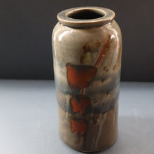Load image into Gallery viewer, WELSH STUDIO POTTERY. Tall 1970s Tubular Stoneware Vase by Terry Bell Hughes (b. 1937)
