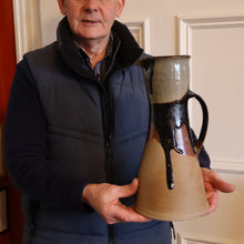 Load image into Gallery viewer, WELSH STUDIO POTTERY. Large Stoneware Jug with Dripping Glaze Decoration by Terry Bell Hughes (b. 1937)
