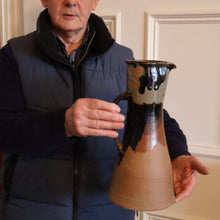 Load image into Gallery viewer, WELSH STUDIO POTTERY. Large Stoneware Jug with Dripping Glaze Decoration by Terry Bell Hughes (b. 1937)
