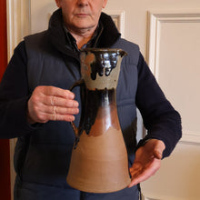 Load image into Gallery viewer, WELSH STUDIO POTTERY. Large Stoneware Jug with Dripping Glaze Decoration by Terry Bell Hughes (b. 1937)
