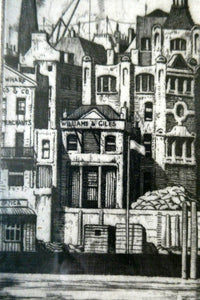 Scottish Art. Fishmonger's Hall. Pencil Signed Etching by IAN STRANG