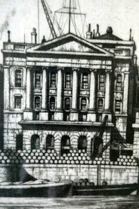 Scottish Art. Fishmonger's Hall. Pencil Signed Etching by IAN STRANG