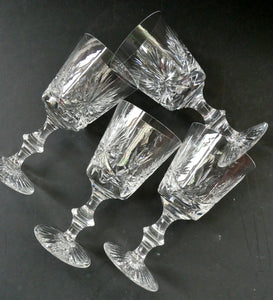 Pair of Large Red Wine Edinburgh Crystal Star of Edinburgh Glasses 7 inches