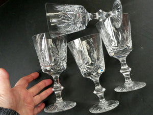 Pair of Large Red Wine Edinburgh Crystal Star of Edinburgh Glasses 7 inches