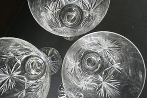 Pair of Large Red Wine Edinburgh Crystal Star of Edinburgh Glasses 7 inches