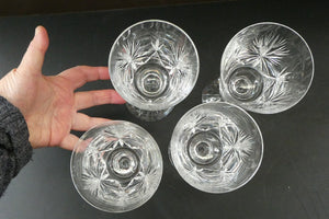 Pair of Large Red Wine Edinburgh Crystal Star of Edinburgh Glasses 7 inches