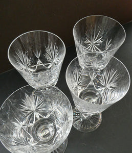 Pair of Large Red Wine Edinburgh Crystal Star of Edinburgh Glasses 7 inches