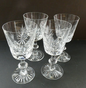Pair of Large Red Wine Edinburgh Crystal Star of Edinburgh Glasses 7 inches
