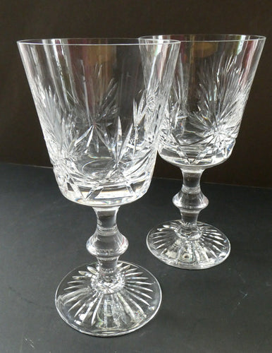 Pair of Large Red Wine Edinburgh Crystal Star of Edinburgh Glasses 7 inches