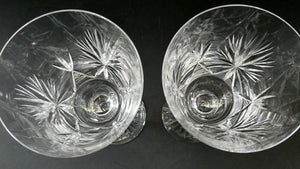 Pair of Large Red Wine Edinburgh Crystal Star of Edinburgh Glasses 7 inches