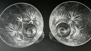 Pair of Large Red Wine Edinburgh Crystal Star of Edinburgh Glasses 7 inches