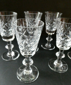 Set of Six Edinburgh Crystal Glenshee Pattern Sherry Glasses