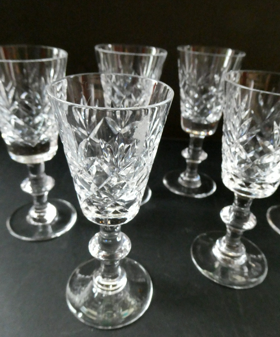 Set of Six Edinburgh Crystal Glenshee Pattern Sherry Glasses