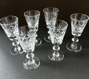 Set of Six Edinburgh Crystal Glenshee Pattern Sherry Glasses