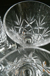 Set of Six Edinburgh Crystal Glenshee Pattern Sherry Glasses