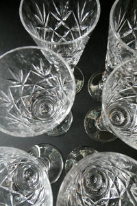 Set of Six Edinburgh Crystal Glenshee Pattern Sherry Glasses