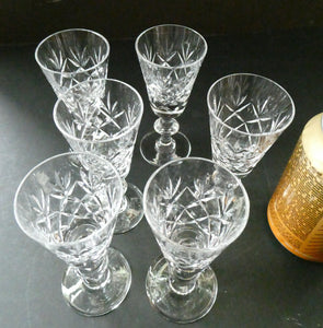 Set of Six Edinburgh Crystal Glenshee Pattern Sherry Glasses