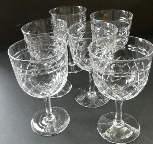 Vintage Art Deco Style Sherry  Claret Port or Liqueur Glasses Stuart Crystal