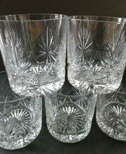 Vintage Edinburgh Crystal Whisky Tumblers Star of Edinburgh Set of Five