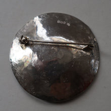 Load image into Gallery viewer, LARGE Scottish Silver Designer Brooch with Enamel Centre by Sheana M. Stephen. Edinburgh Hallmarked 1996
