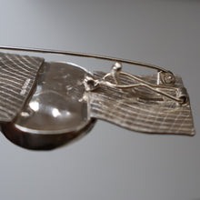 Load image into Gallery viewer, Scottish Silver &amp; Turquoise Designer Brooch by Sheana M. Stephen. Edinburgh Hallmarked 2008
