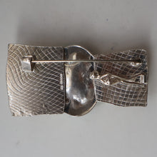 Load image into Gallery viewer, Scottish Silver &amp; Turquoise Designer Brooch by Sheana M. Stephen. Edinburgh Hallmarked 2008
