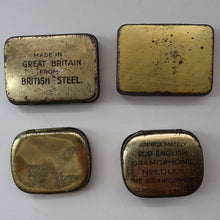 Load image into Gallery viewer, FOUR Vintage Gramophone Needles Tin with Needles. Good Condition
