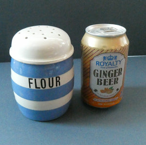 Vintage TG Green CORNISHWARE Flour Shaker Pot. Green Shield Mark