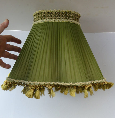 Vintage Chiffon Silk Lamp Shade with Gold Tassels 1950s