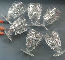Load image into Gallery viewer, Unusual Vintage SET OF SIX Fine Lead Crystal Large JUICE GLASSES, possibly Webb Corbett
