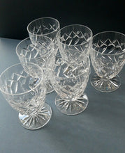 Load image into Gallery viewer, Unusual Vintage SET OF SIX Fine Lead Crystal Large JUICE GLASSES, possibly Webb Corbett
