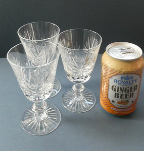 5 1/8 inches. Star of Edinburgh Crystal Glasses for Claret or Small White Wine. Only 3