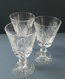 5 1/8 inches. Star of Edinburgh Crystal Glasses for Claret or Small White Wine. Only 3