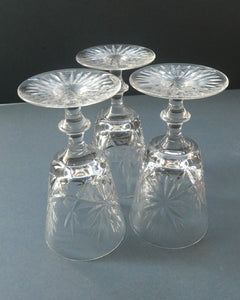 5 1/8 inches. Star of Edinburgh Crystal Glasses for Claret or Small White Wine. Only 3