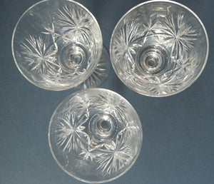 5 1/8 inches. Star of Edinburgh Crystal Glasses for Claret or Small White Wine. Only 3