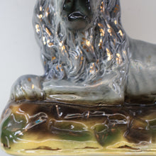 Load image into Gallery viewer, SCOTTISH POTTERY Antique SINGLE VICTORIAN Bo&#39;ness Pottery Large Recumbent Lion, c 1900
