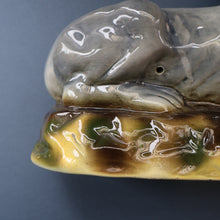 Load image into Gallery viewer, SCOTTISH POTTERY Antique SINGLE VICTORIAN Bo&#39;ness Pottery Large Recumbent Lion, c 1900
