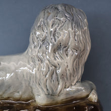 Load image into Gallery viewer, SCOTTISH POTTERY Antique SINGLE VICTORIAN Bo&#39;ness Pottery Large Recumbent Lion, c 1900
