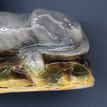 Load image into Gallery viewer, SCOTTISH POTTERY Antique SINGLE VICTORIAN Bo&#39;ness Pottery Large Recumbent Lion, c 1900 
