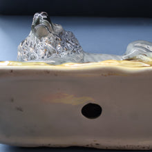 Load image into Gallery viewer, SCOTTISH POTTERY Antique SINGLE VICTORIAN Bo&#39;ness Pottery Large Recumbent Lion, c 1900
