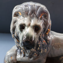 Load image into Gallery viewer, SCOTTISH POTTERY Antique SINGLE VICTORIAN Bo&#39;ness Pottery Large Recumbent Lion, c 1900
