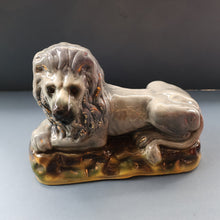 Load image into Gallery viewer, SCOTTISH POTTERY Antique SINGLE VICTORIAN Bo&#39;ness Pottery Large Recumbent Lion, c 1900
