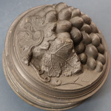 Load image into Gallery viewer, RARE SURVIVOR. Victorian Pewter Ice / Ice Cream Mould with Fruiting Vine Decoration on the Lid 
