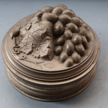 Load image into Gallery viewer, RARE SURVIVOR. Victorian Pewter Ice / Ice Cream Mould with Fruiting Vine Decoration on the Lid 
