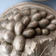 Load image into Gallery viewer, RARE SURVIVOR. Victorian Pewter Ice / Ice Cream Mould with Fruiting Vine Decoration on the Lid 
