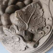 Load image into Gallery viewer, RARE SURVIVOR. Victorian Pewter Ice / Ice Cream Mould with Fruiting Vine Decoration on the Lid 
