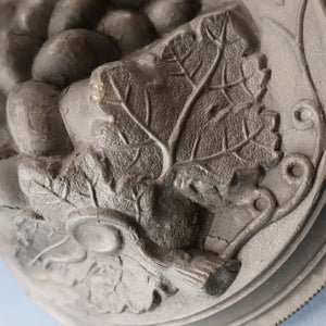 RARE SURVIVOR. Victorian Pewter Ice / Ice Cream Mould with Fruiting Vine Decoration on the Lid 