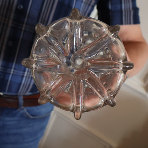 EXCEPTIONAL Victorian Bell Decanter with Original Stopper with Facet Cut Ribbing: 13 1/2 inches in height