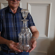 Load image into Gallery viewer, EXCEPTIONAL Victorian Bell Decanter with Original Stopper with Facet Cut Ribbing: 13 1/2 inches in height
