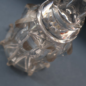EXCEPTIONAL Victorian Bell Decanter with Original Stopper with Facet Cut Ribbing: 13 1/2 inches in height